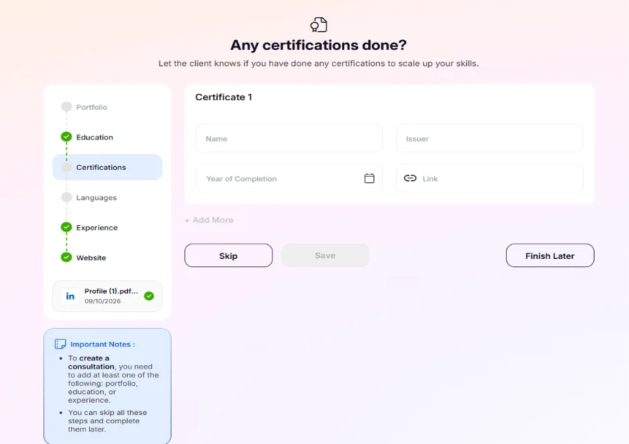 Check your certifications