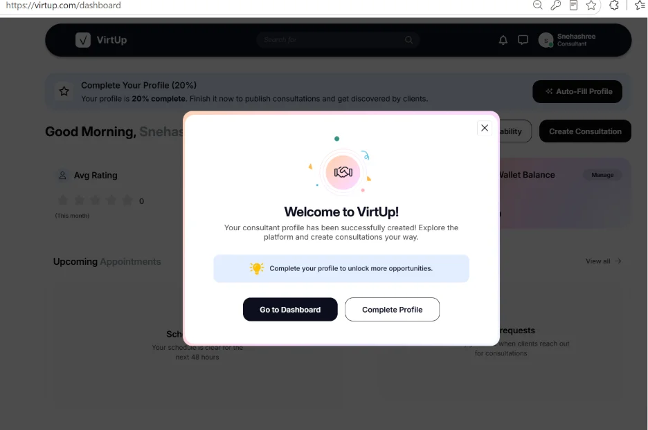 STEP 4 Click on the Complete Profile Tab