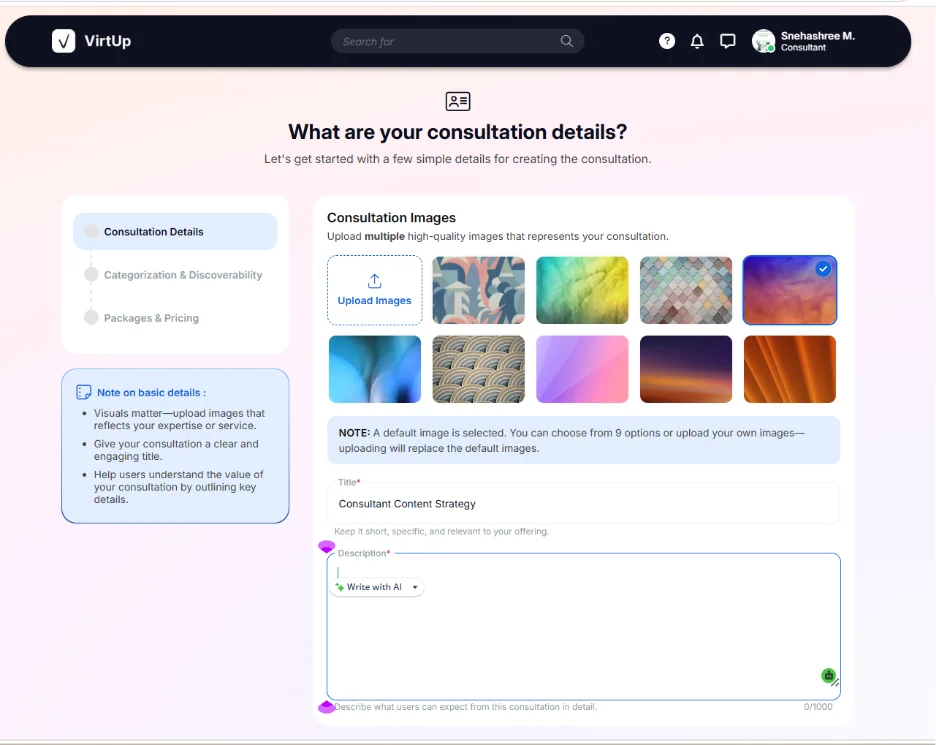 STEP ONE Click on the My Consultation Tab