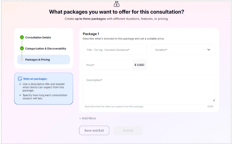 STEP THREE Create the Packaging and Pricing Section Correctly