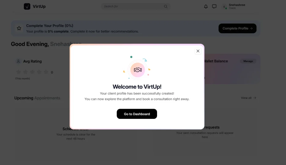 go to your dashboard